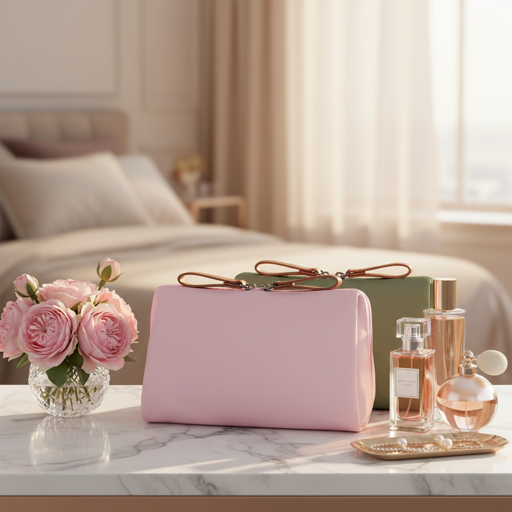 Signature Travel Cosmetic Pouch — Luxury Makeup Bag