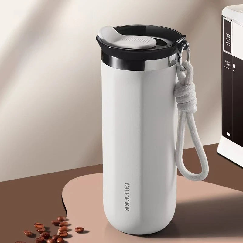 Vacuum Coffee Tumbler 350Ml, Stainless Steel Thermal Mug, Leakproof with Handle for Travel Water Term Thermo Bottle Thermos Cup