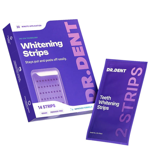 DRDENT Purple Teeth Whitening Strips - 7/21 Whitening Sessions - Safe for Enamel - Non Sensitive Teeth Whitening - Peroxide-Free